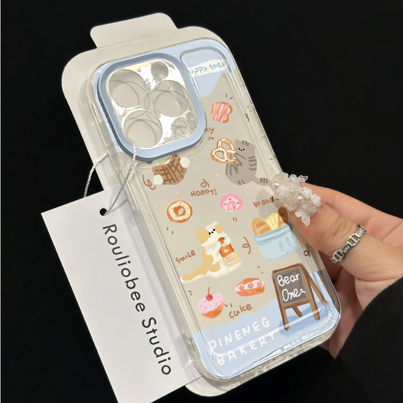 Niche Bread Cat for 14PROMAX Apple Phone Case iPhone15 Cartoon 13 Transparent 12 Soft Case 11