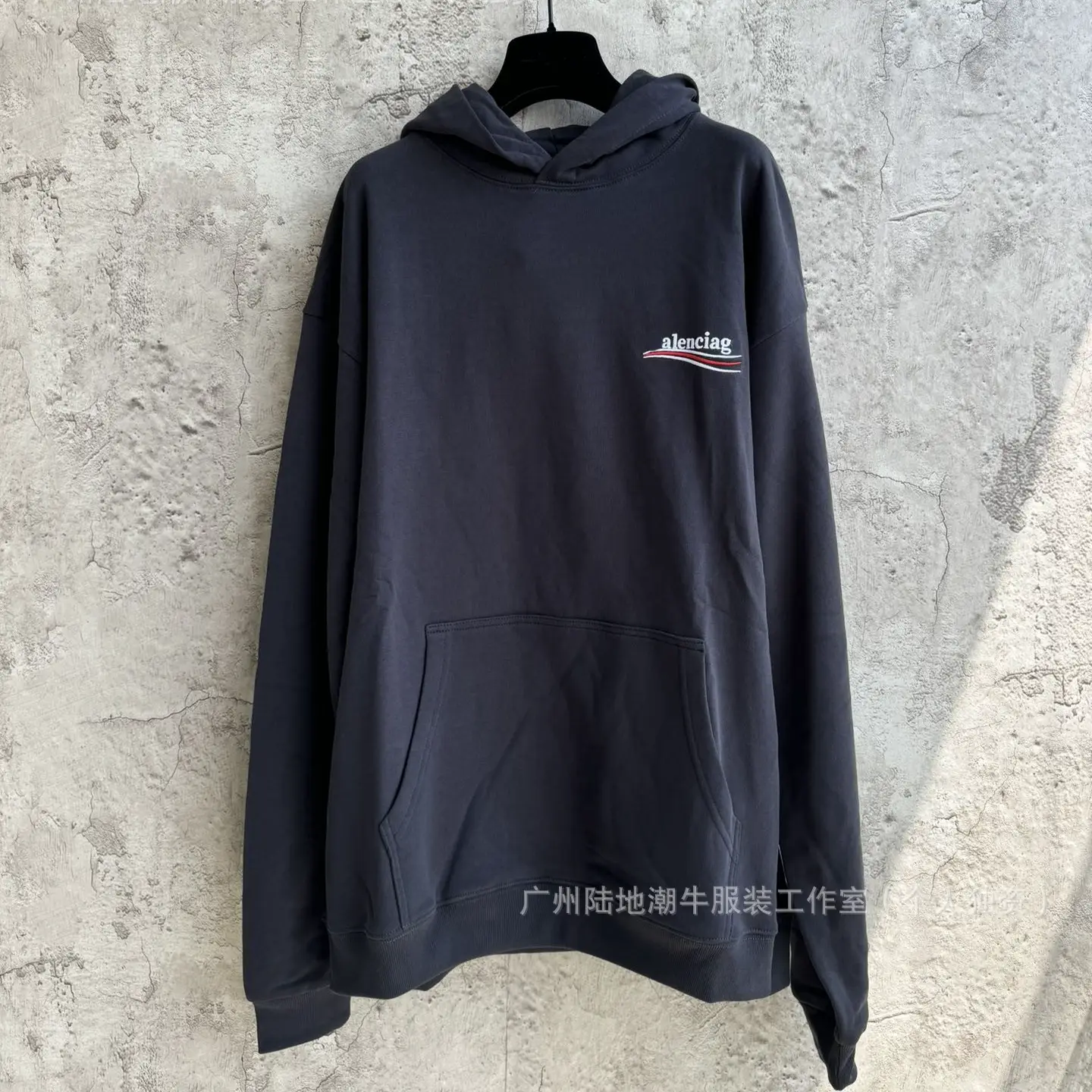 in stock mobile phone real shot 24fw high quality Paris cola embroidered hooded sweater loose version for men and women