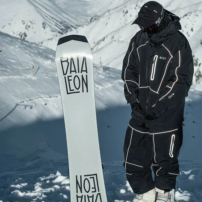 Snow Black Reflective Fleece-lined Waterproof Windproof Abrasion Resistant Ski Suit Oversize Snow Pants Snowboard Clothing