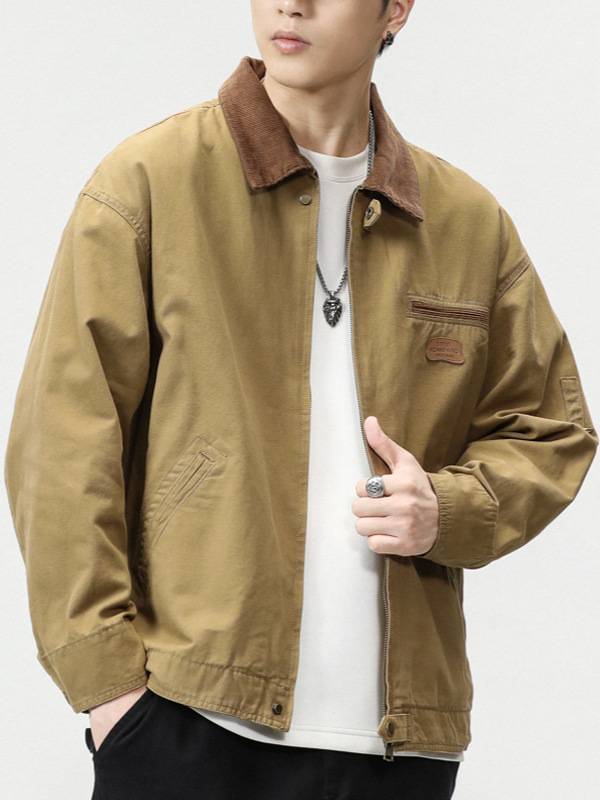 Mingge | American Tide Brand Mountain Outdoor Work Lapel Jacket Men's 2024 Fall/Winter New Loose Casual Jacket