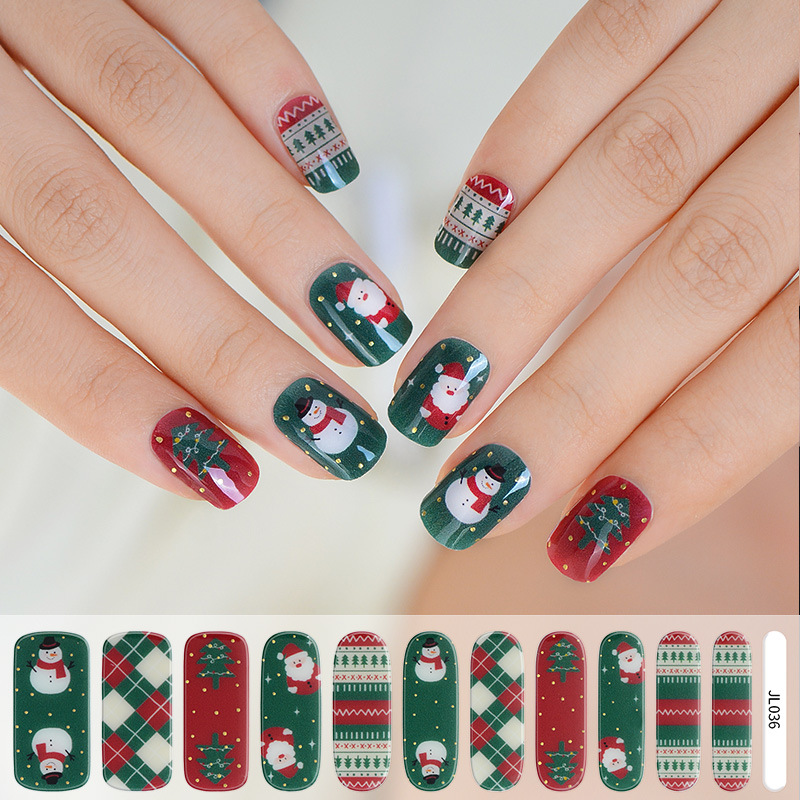 Spot Christmas Manicure Stickers Gel Nail Stickers Waterproof Tearable Easy to Use Affordable Uv Manicure Stickers Wholesale