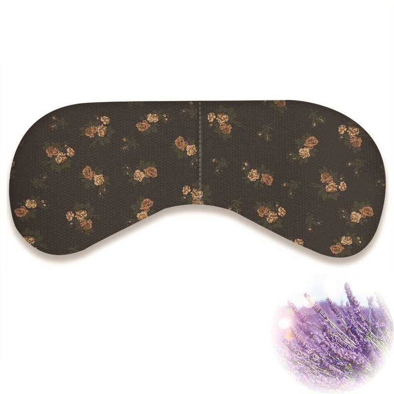 Linen printing hot and cold compress yoga eye pillow microwave heating flax seed lavender filling shading sleep eye mask
