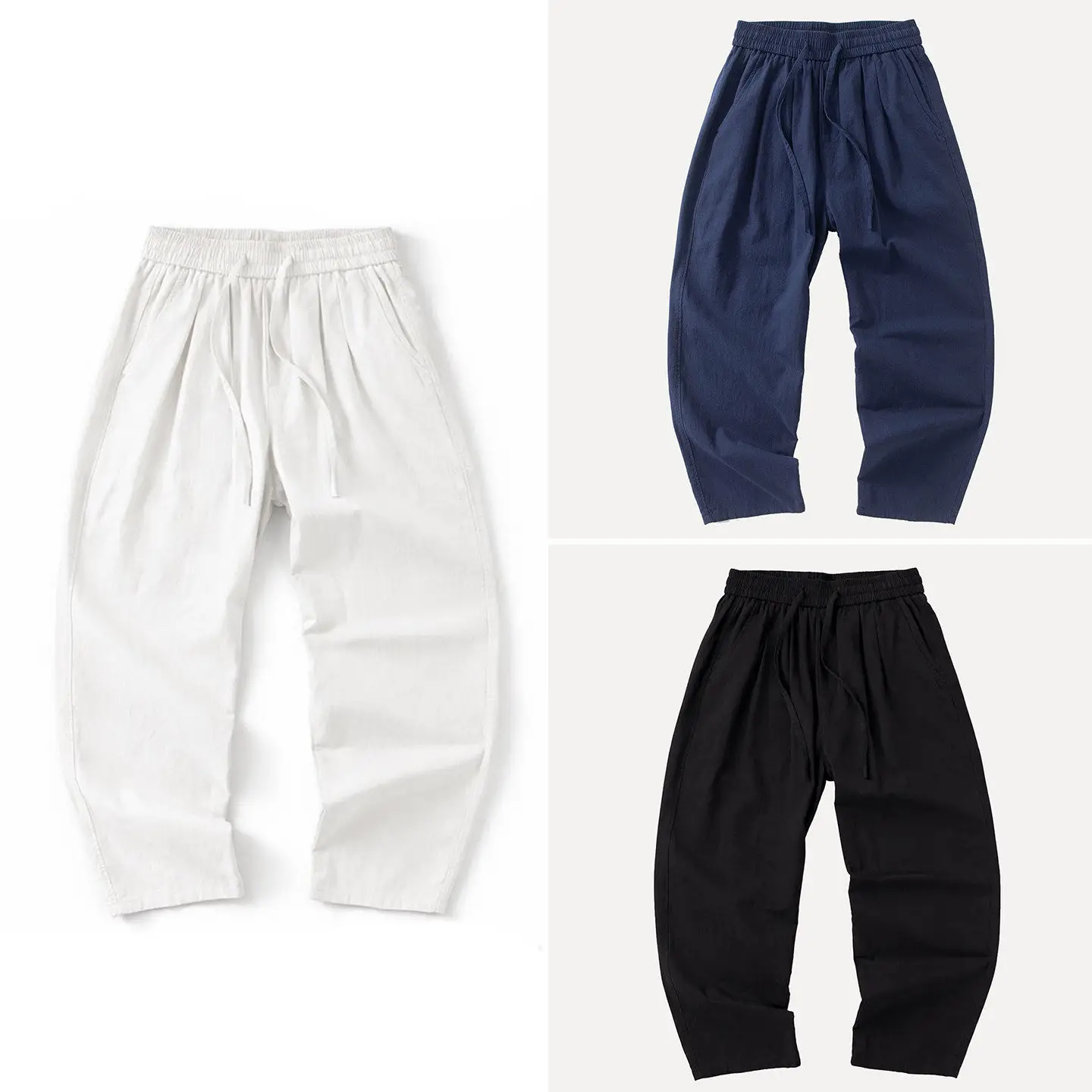 Cabinet 299! Men's Clothing 2026 New Spring Style Retro Double-Pleated Loose Wide-Leg Tapered Carrot Pants Long Pants