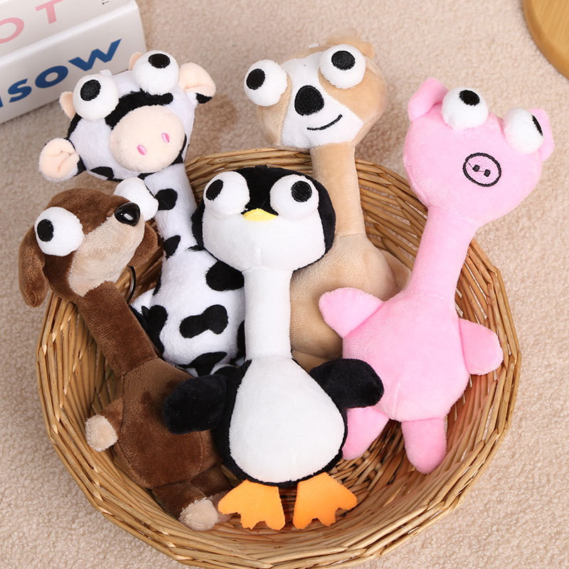 Long-Necked Animal Pendant Plush Toy Twelve Zodiac Keychain Bag Charm Funny Doll Girl Gift