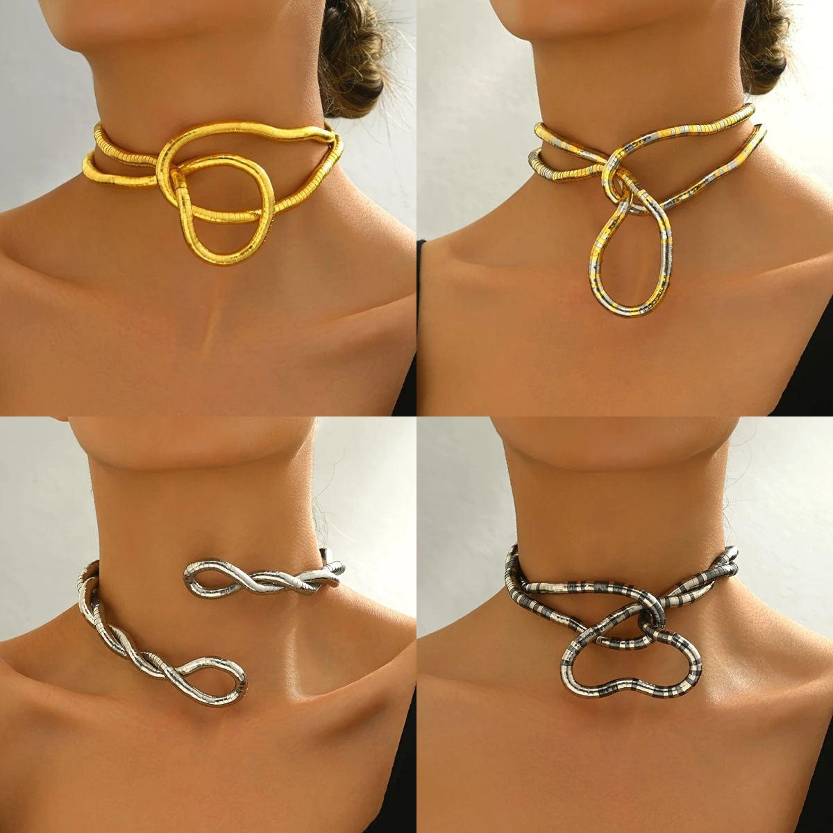 Europe and the United States cross-border hot-selling can be freely wrapped snake necklace Europe and the United States personality necklace soft female flexible collar