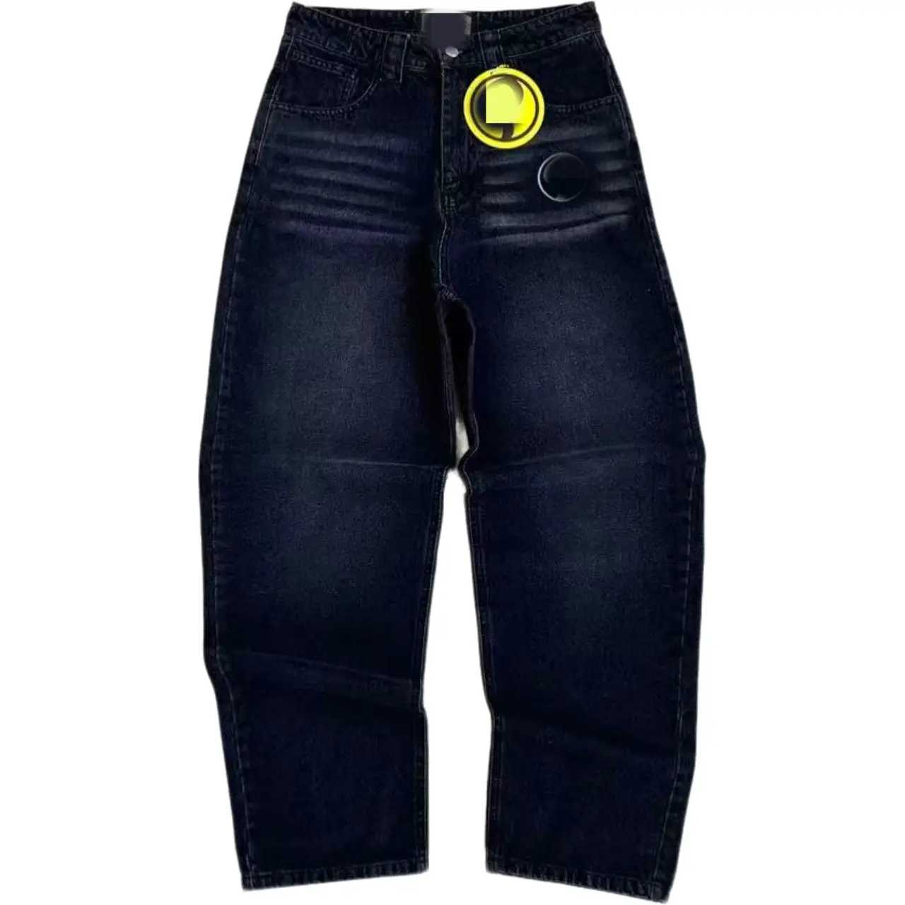 P-letter embroidered jeans
