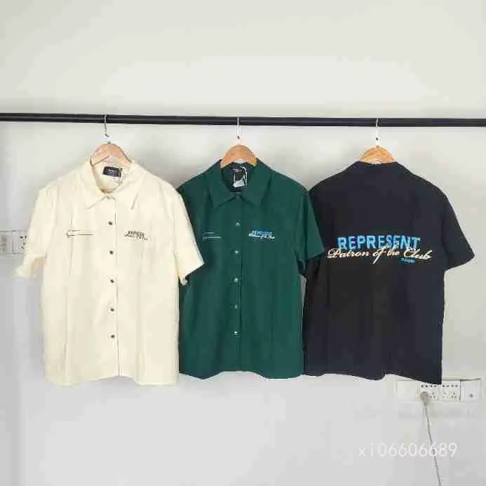 Represent Niche American Trendy Brand Summer High-End Men's Handsome Loose Vide Style Short-Sleeved Shirt