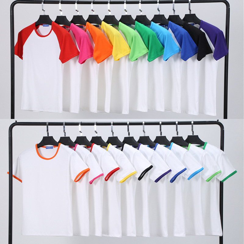 Summer edge Raglan short sleeve round neck T-shirt modal sublimation transfer blank t-shirt class clothes parent-child clothes DIY