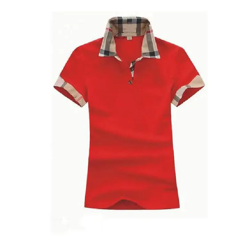 European station B women's high quality summer new fashion classic Slim plaid lapel women's short sleeve S-XXL