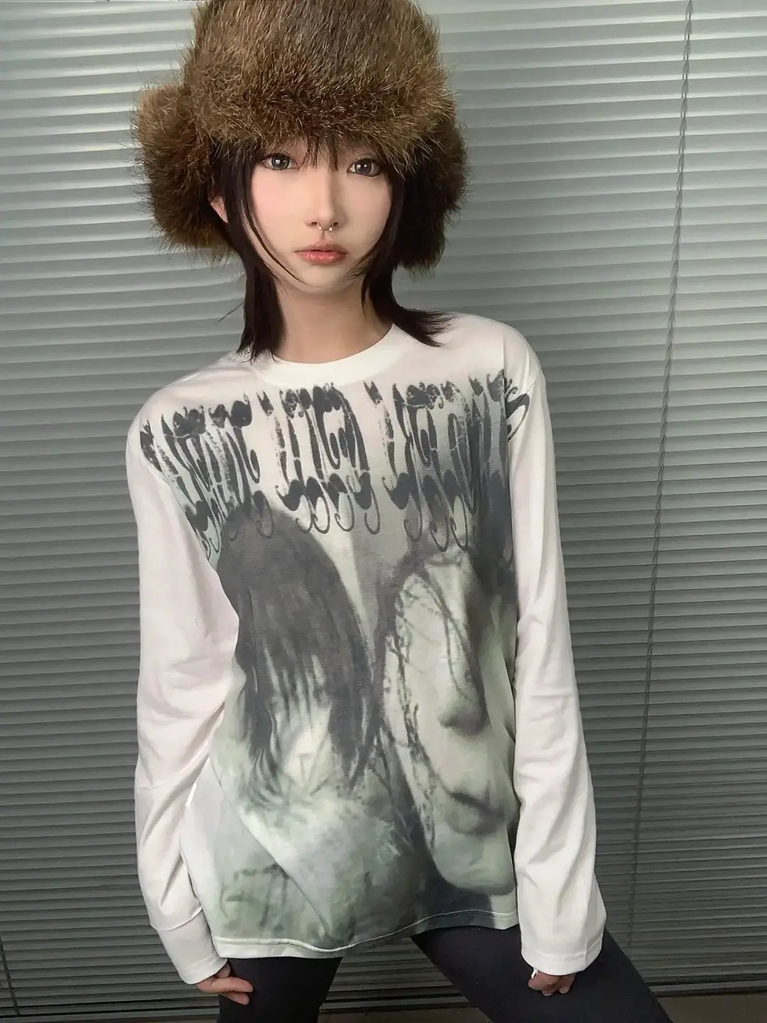 WEBBAR original Goth Emo 哥特男女纯棉长袖T恤 NO.142-D
