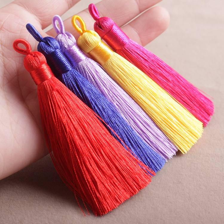 8CM short fat tassel DIY short fat tassel pendant Chinese Knot Tassel short smooth straight tassel