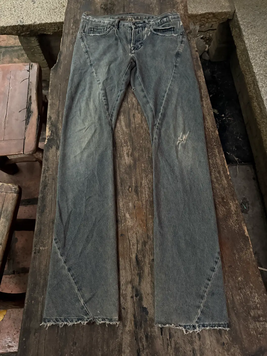 Rick Owens Drkshdw Two-Tone Spiral Jeans