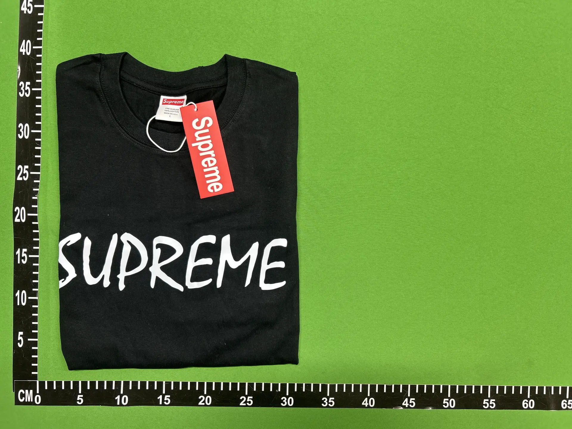 Cross-Border Exclusive Trendy Brand Supreme Letter Logo Print High-Quality Simple Double Yarn Pure Cotton Unisex Short-Sleeve T-Shirt