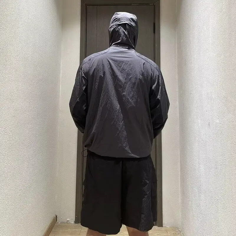 Contrast Color Sunscreen Clothing Men's Outdoor Breathable Reflective Zipper Hooded Sports Jacket
