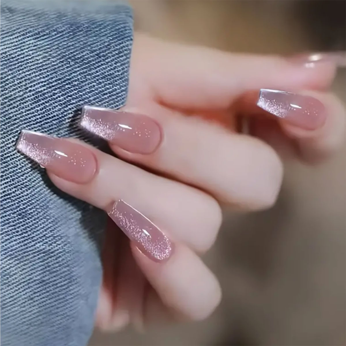 Blast Stone Cat Eye Wear Nail Smoothie Fingernail Patch Removable Nails White Finished Wholesale