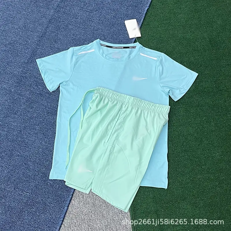Summer Sports Men's and Women's Quick-Drying Short-Sleeved Suits Track and Field Training Running Sports Fitness Shorts Breathable Casual Wholesale