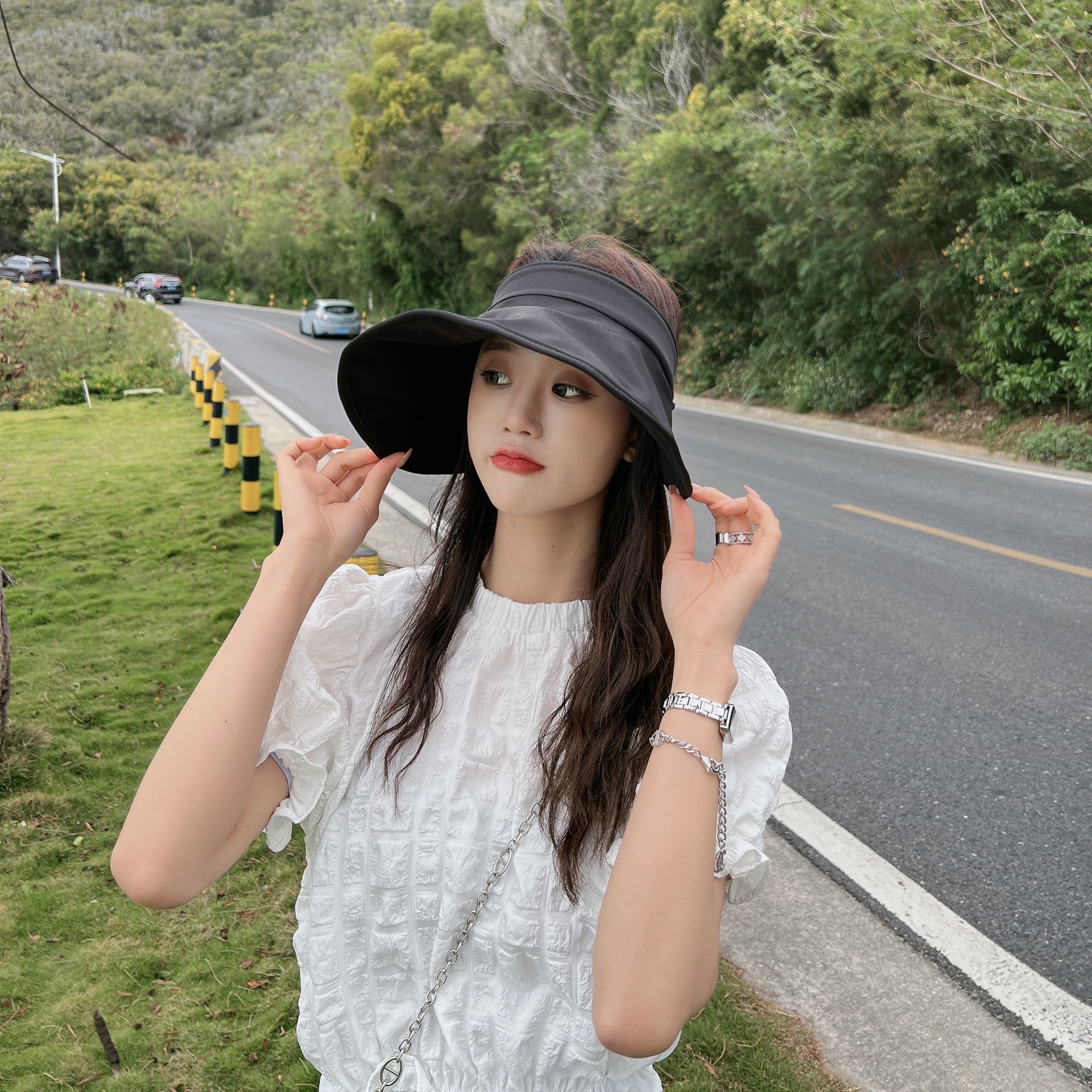 Sunscreen Hat Women's Summer Anti-UV Shell Shade Empty Top Face Shade Sun Hat Summer Big Eave Internet Celebre Cool Hat