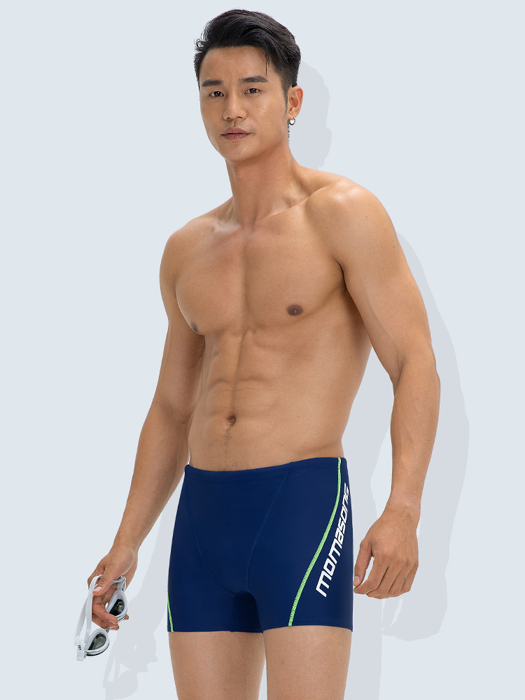 Momasong new swimming trunks plus size men's boxer swimming trunks swimming cap professional swimming equipment suit hot spring