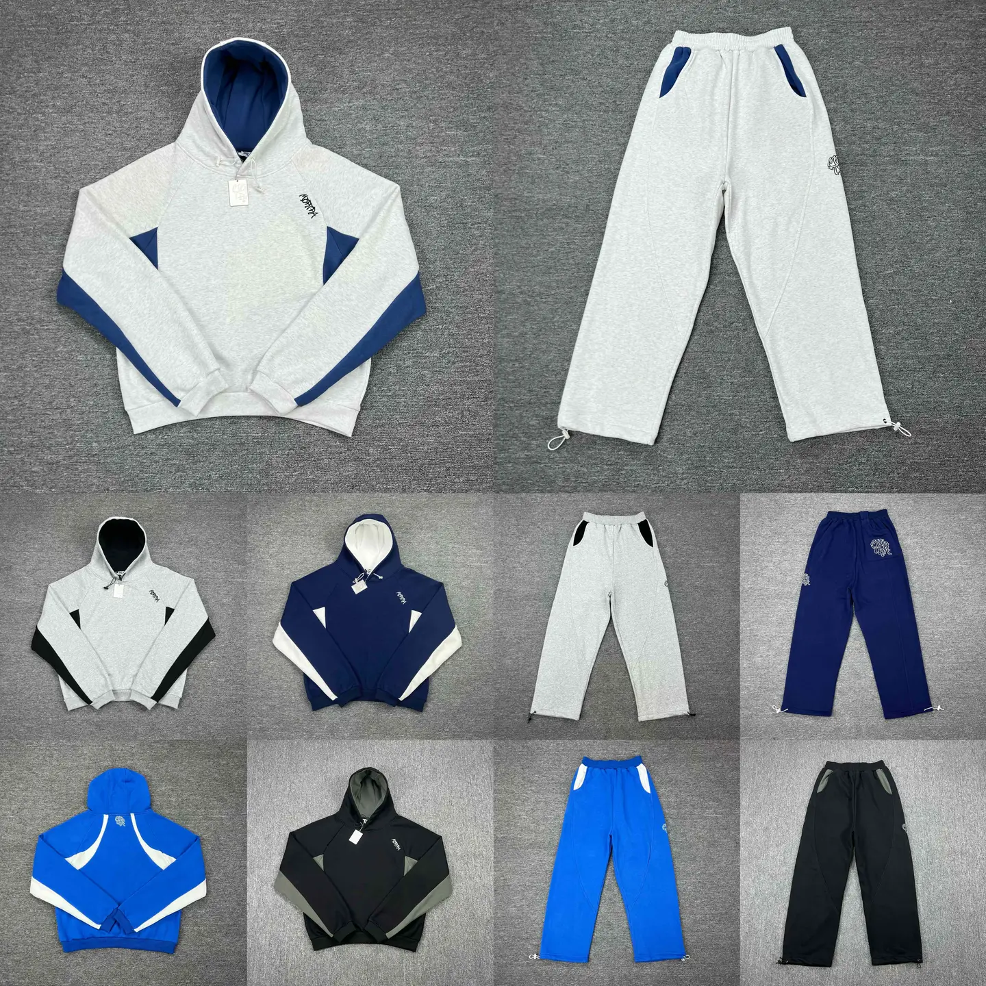 Mertra In-Stock Real Photos 2025 Cross-Border Niche Patchwork Color-Block Autumn and Winter Sweatpants Loose Casual Sweatshirt Set
