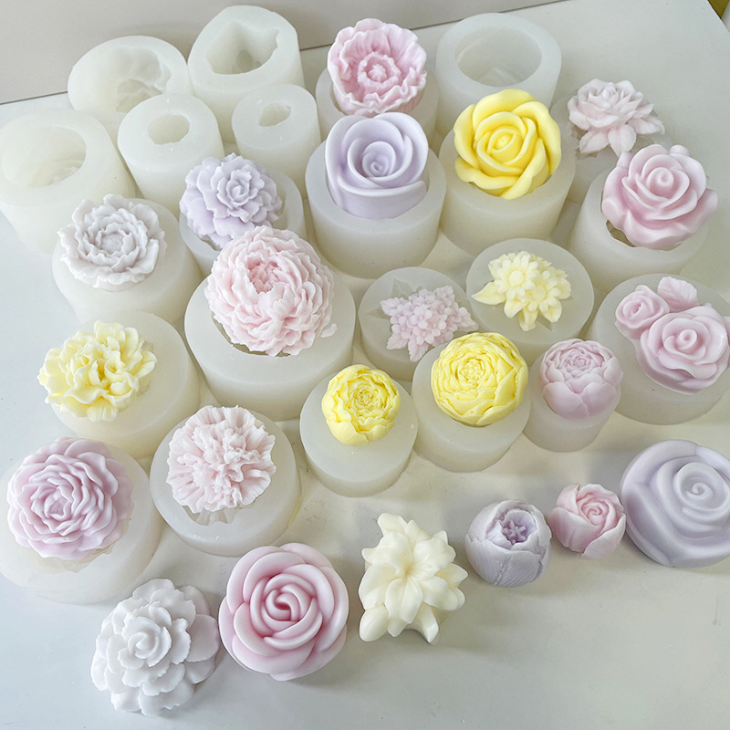 Jiahuimei Flower Aromatherapy Candle Silicone Mold DIY Petal Expanding Stone Handmade Soap Gypsum Gum Dropping Grinding Tool