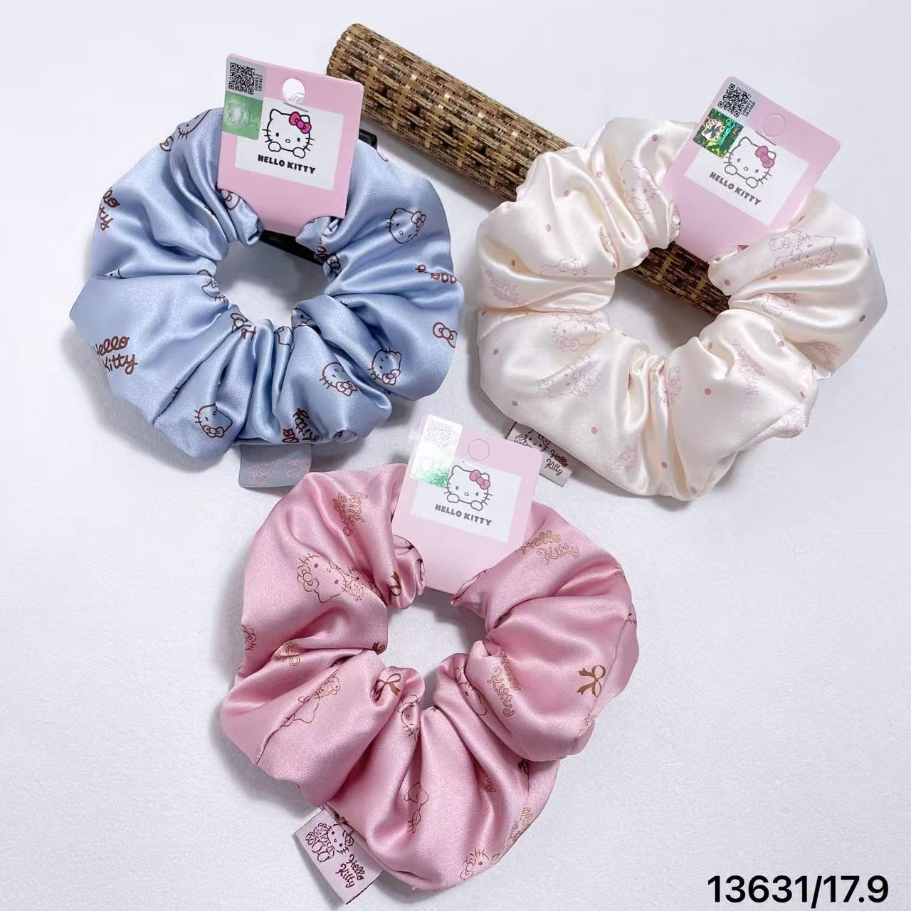Authenticly Licensed Hello Kitty High-Quality Satin Sponge-Filled High-Elasticity Hair Tie 13631