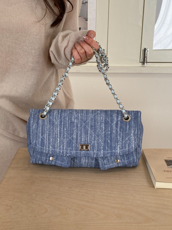 High-End Chanel-Style Quilted Chain Hobo Bag for Women, New Simple and Fashionable Shoulder Bag, Light Luxury Commuter Underarm Bag