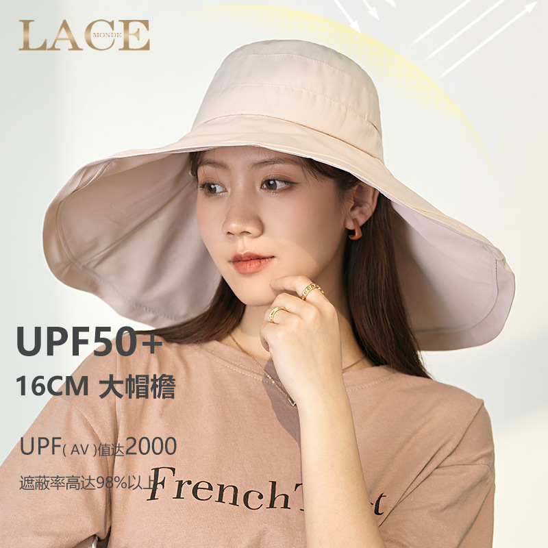 Fisherman Hat Women's Summer Big Brim Shade Korean-style Anti-ultraviolet Face Shade All-match Foldable Sun Hat