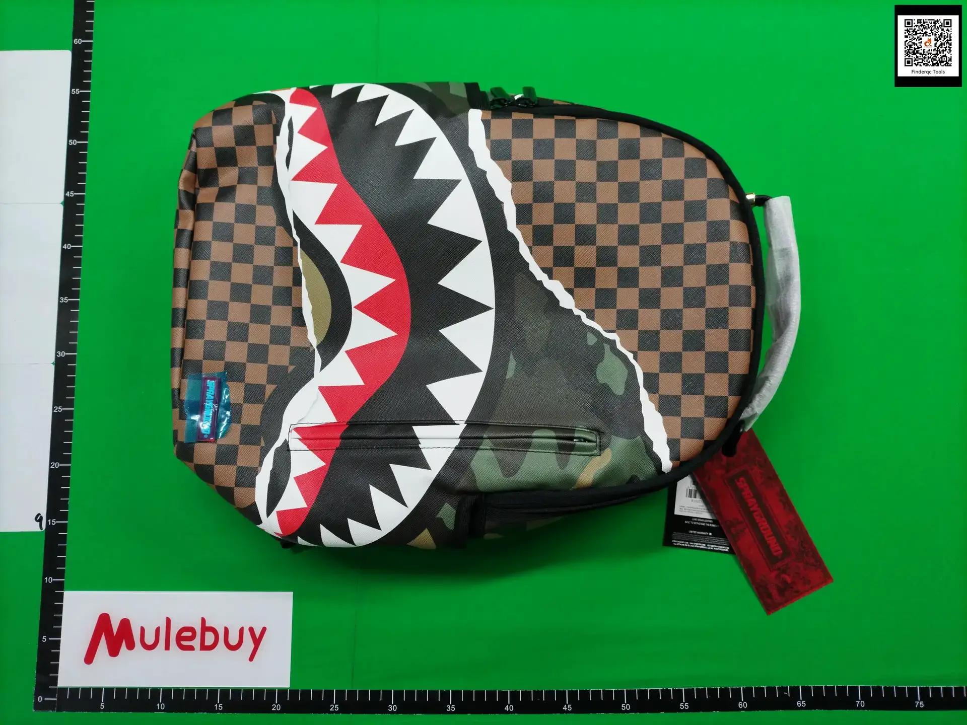 Sprayground Sg Shark Big Logo Shark Mouth Checkerboard Camouflage Pvc Backpack School Bag Backpack