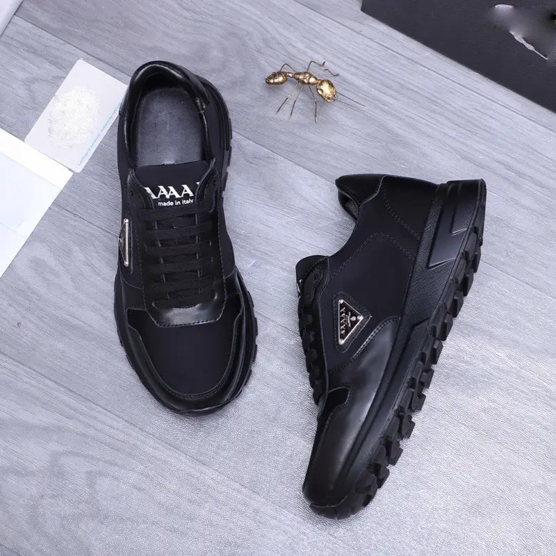 24 New Arrival All-match Men's Fashionable Leather Round-toe Casual Sneakers Breathable Genuine Leather New Arrival Internet-famous Fashionable Shoe Top Layer Cowhide