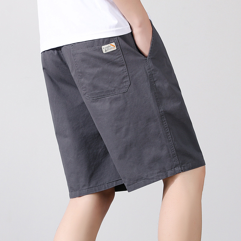 Five-point Pants Men's Korean-style Summer Casual Pants Loose Beach Five-point Pants Youth Overalls Cotton Men's Shorts Q