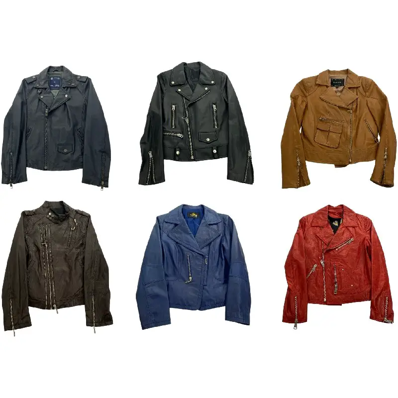 Vintage American-Style Slim-Fit Biker Leather Jacket with Diagonal Zipper for Women A46