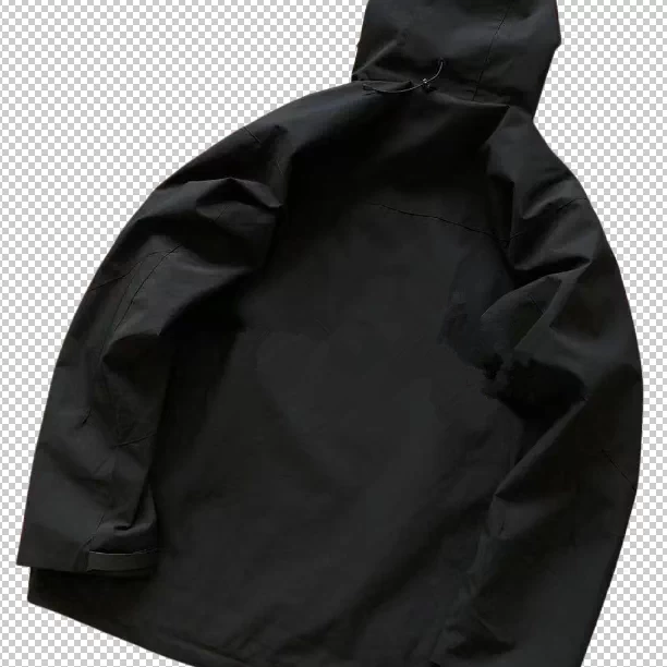 Black Hooded Jacket with Left-Side Gray Embroidered Bone Pattern Chest Patch and Figure-Eight Pocket Design 22091842 Foto QC da TAOBAO su Qualit.ly