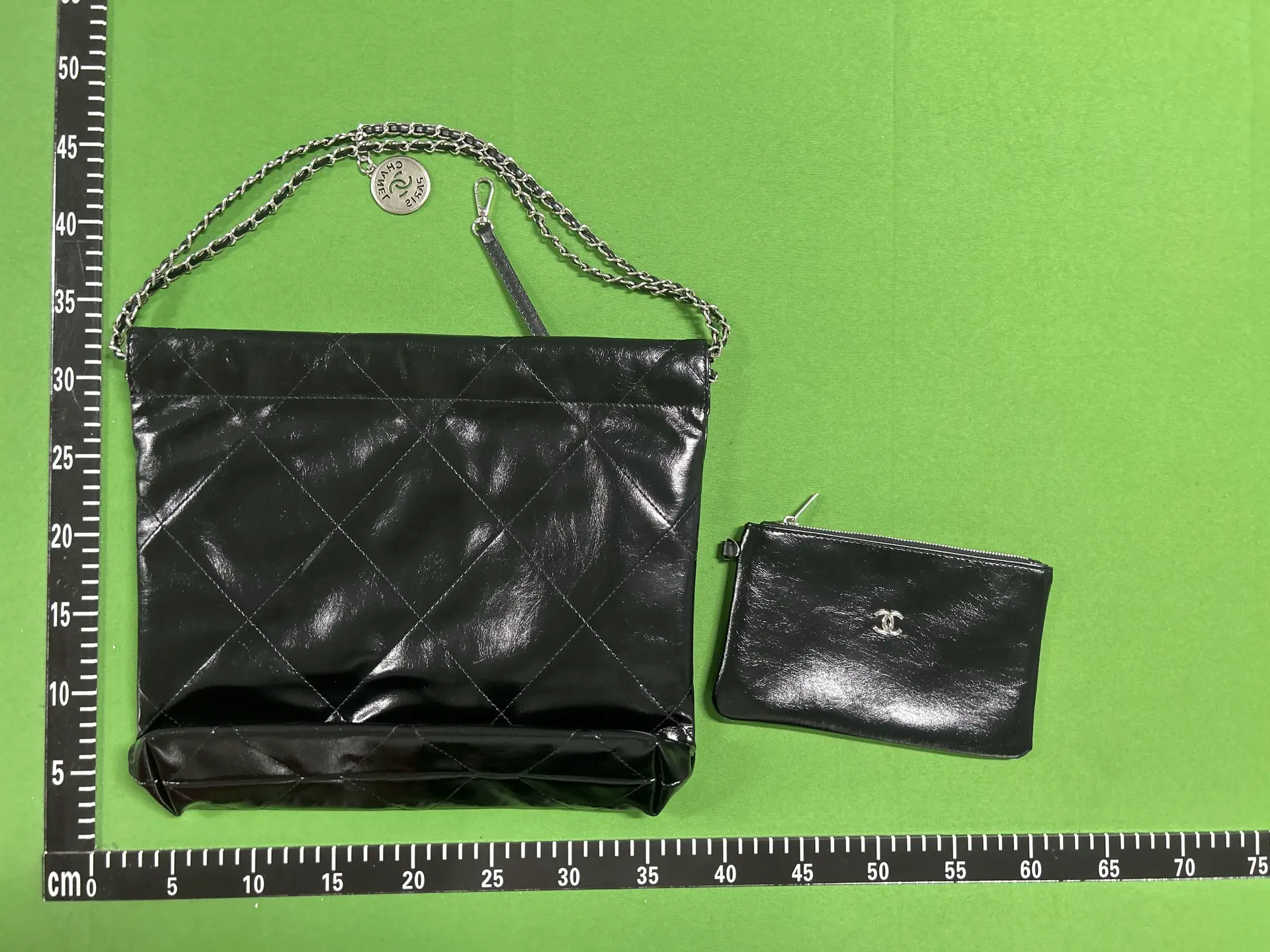 Chanel Quilted Tote Bag with Pouch Black