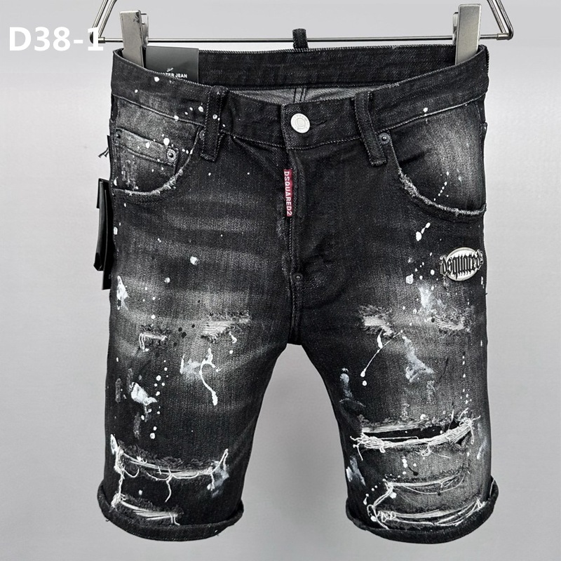 D38-1 Denim shorts Dquadratic tide brand jeans European and American cross-border men's ripped pants Denim pants