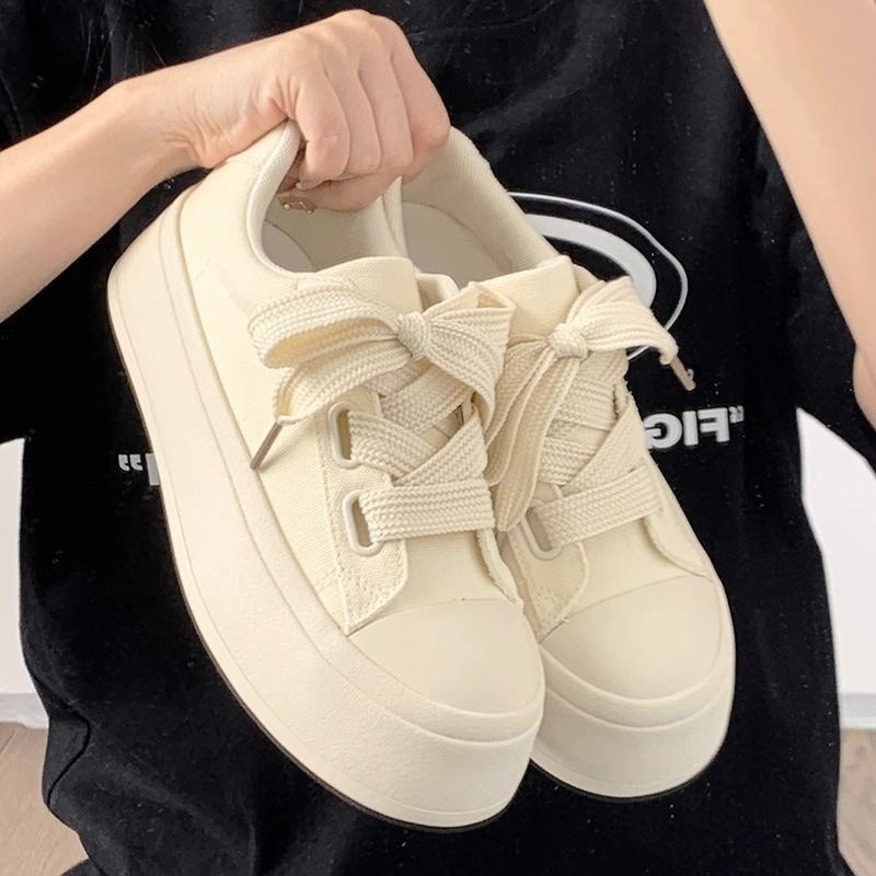 Northern Wolf Thick-Soled Canvas Shoes, Large-Toe Ins-Style Bread Shoes for Women, 2026 Summer New Versatile Casual Odor-Resistant Breathable Shoes