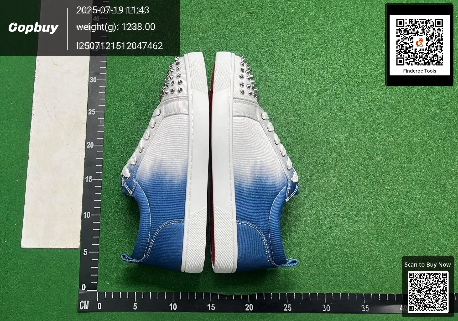Christian Louboutin Louis Junior Spikes Ombre Denim
