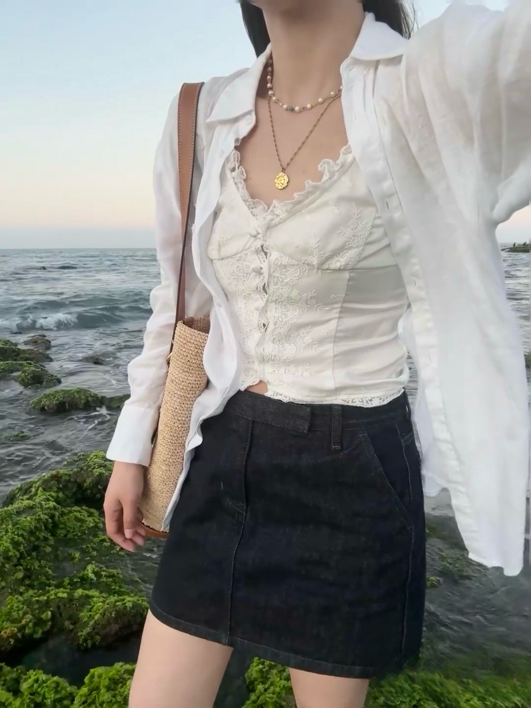 New All-match Slim-fit Slimming Classic Original Cow Asymmetrical Waist Design Straight Denim Skirt Women's Half Skirt 5005
