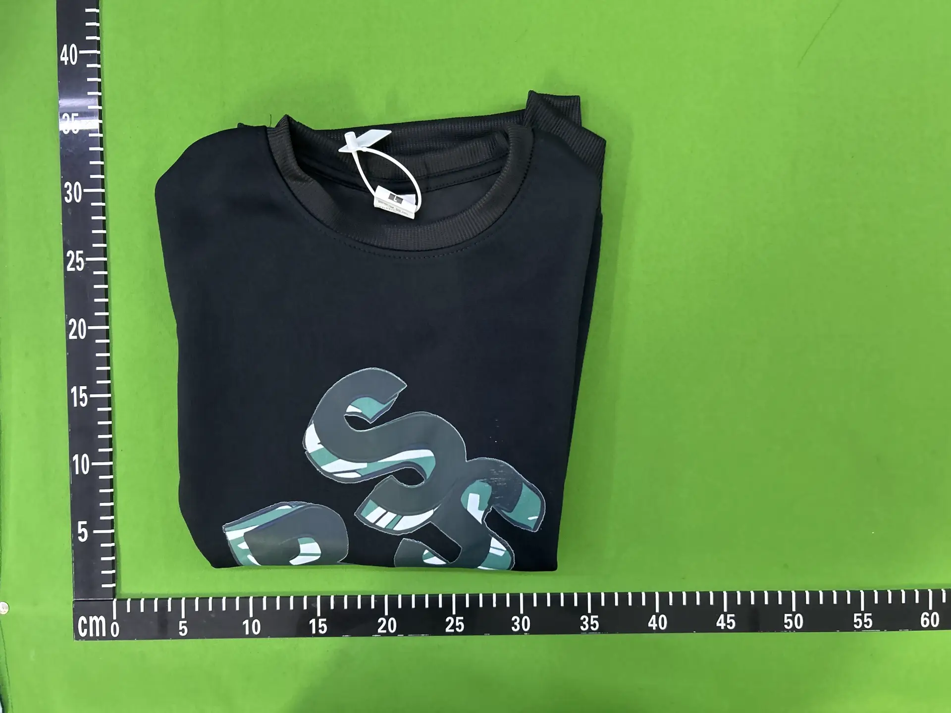Black Crewneck Sweatshirt with Graphic Print