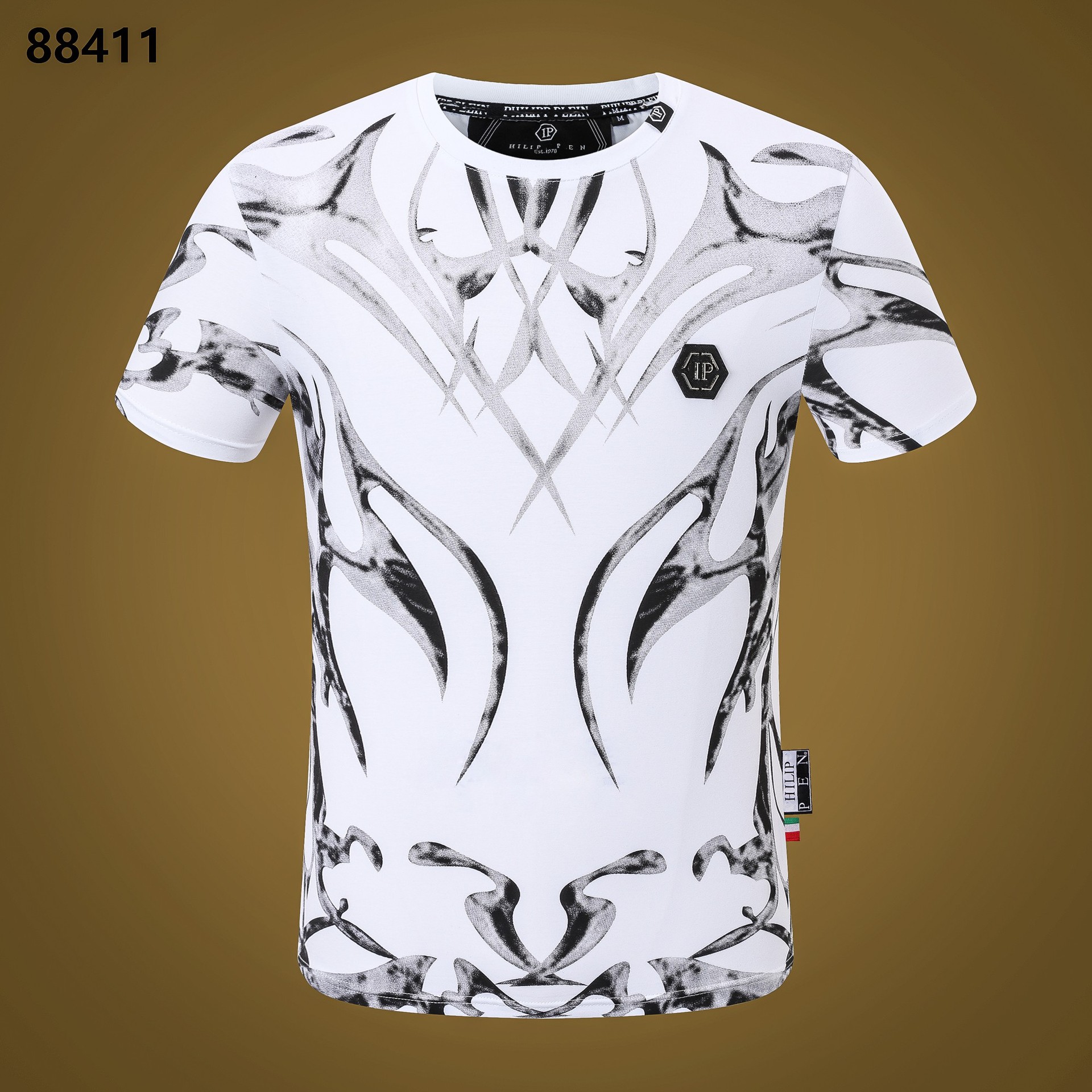 Fashion brand Philip plain spring/summer short sleeve men's round neck T domineering personality PP rhinestone casual fashion men's short T