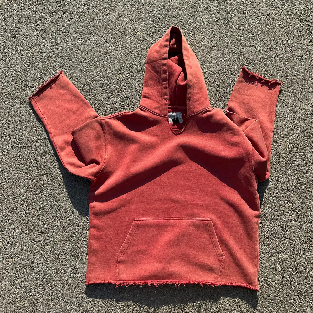 450g Heavy Clearance Sweatshirt for Men, 2025 New Style, This Year's Popular Retro Distressed Washed Frayed Hoodie