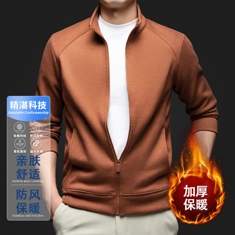 Sweatshirt Jacket 2025 Autumn New Style Casual Solid Color Jacket with Zipper for Young and Middle-Aged Men