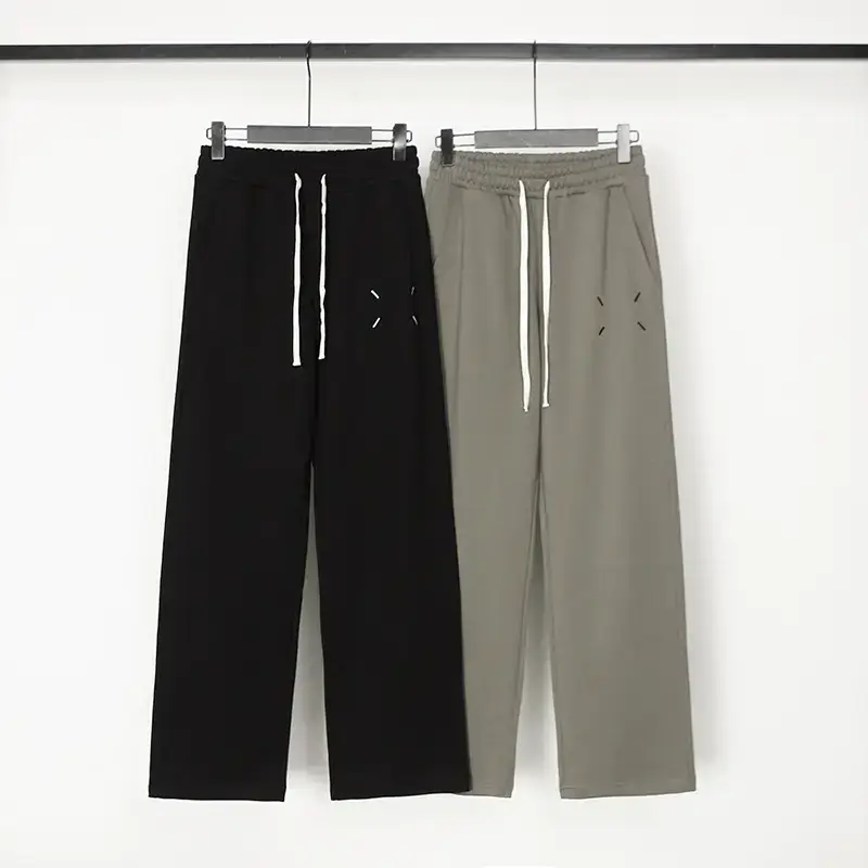 Drawstring Cotton Autum Men's Pants Printed Straight Pants