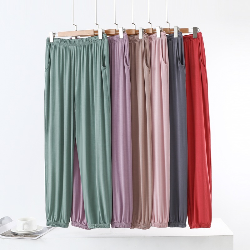 Plus-Size Pocket Jogger Pants for Women, Thin Breathable Modal High-Waisted Yoga Pants, Casual Harem Pants
