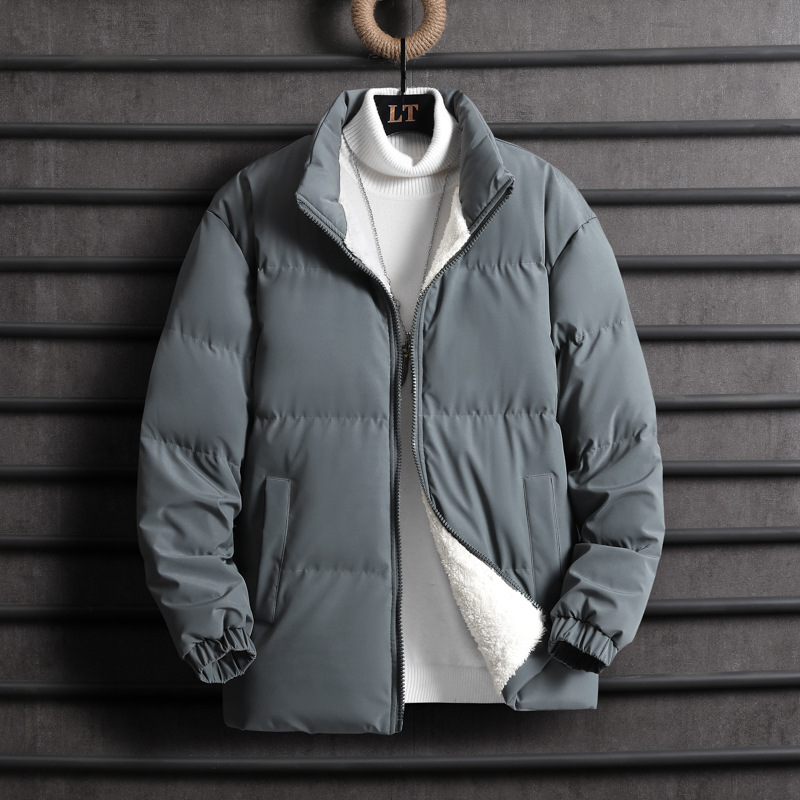 L-8Xl Lamb Fleece Thickened Cross-Border Stand Collar Cotton Jacket Men's Autumn and Winter Trendy Couple's Cotton Coat