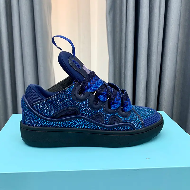 Foreign Trade 2025 New Spring Low-Top Trendy Shoes for Women and Couples, Versatile Rhinestone Height-Increasing Thick-Soled Sports Sneakers for Men