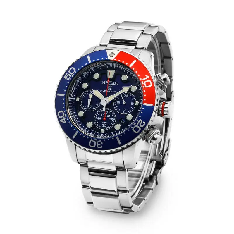 Seiko Solar Diving Watch Ssc019P1 Super Luminous 200m Waterproof Diving Swimming Luxury Gift