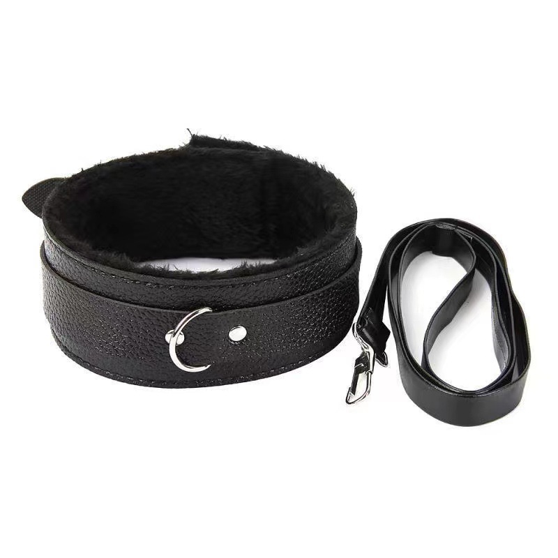 Sexy alternative SM sex products adult plush collar with training criminal equipment leather binding supplies wholesale