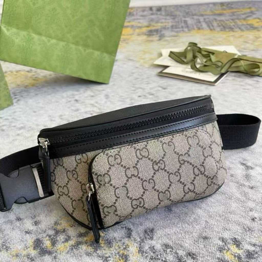 Cross-Border New Product Foreign Trade Classic Men's Waist Bag Multifunctional Chest Bag Convenient Small Bag with Original Leather Finish QC-foto från 1688 på Qualit.ly
