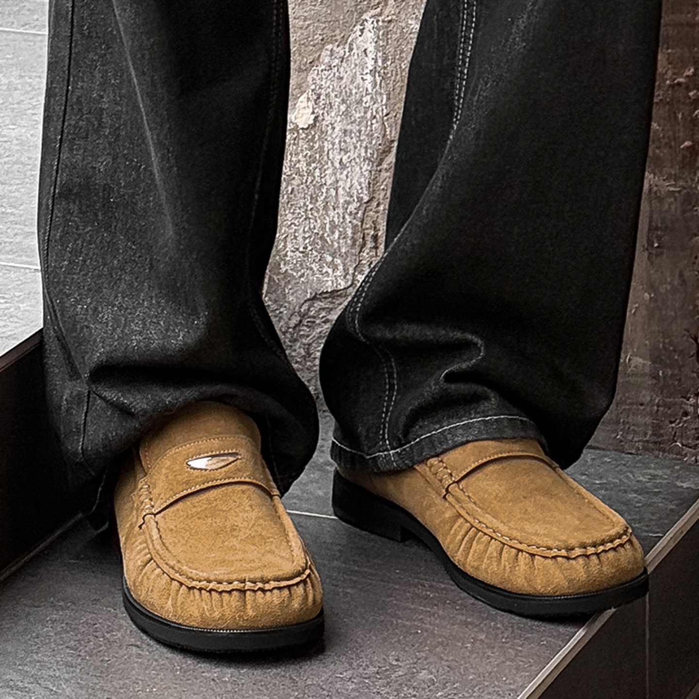 Retro Pleated Versatile Leather Shoes, Lazy Slip-On Loafers, Everyday Old Money Style Gentleman's Shoes
