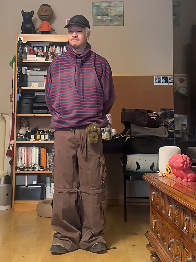 Erlfw25 Zhao Yufan Style Detachable and Washable Brown Two-Way Wear Pants Unisex ins Style Work Pants